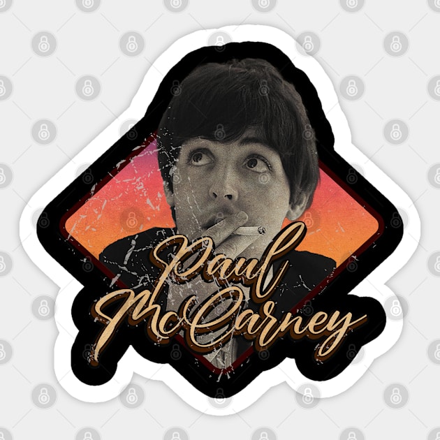 Paul mcCartney vintage design on top Sticker by agusantypo